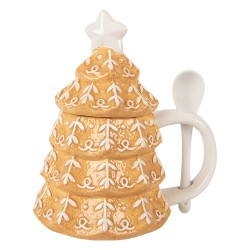 Clayre & Eef Tazza Albero di Natale 350 ml Marrone Ceramica