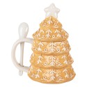 Clayre & Eef Tasse Weihnachtsbaum 350 ml Braun Keramik
