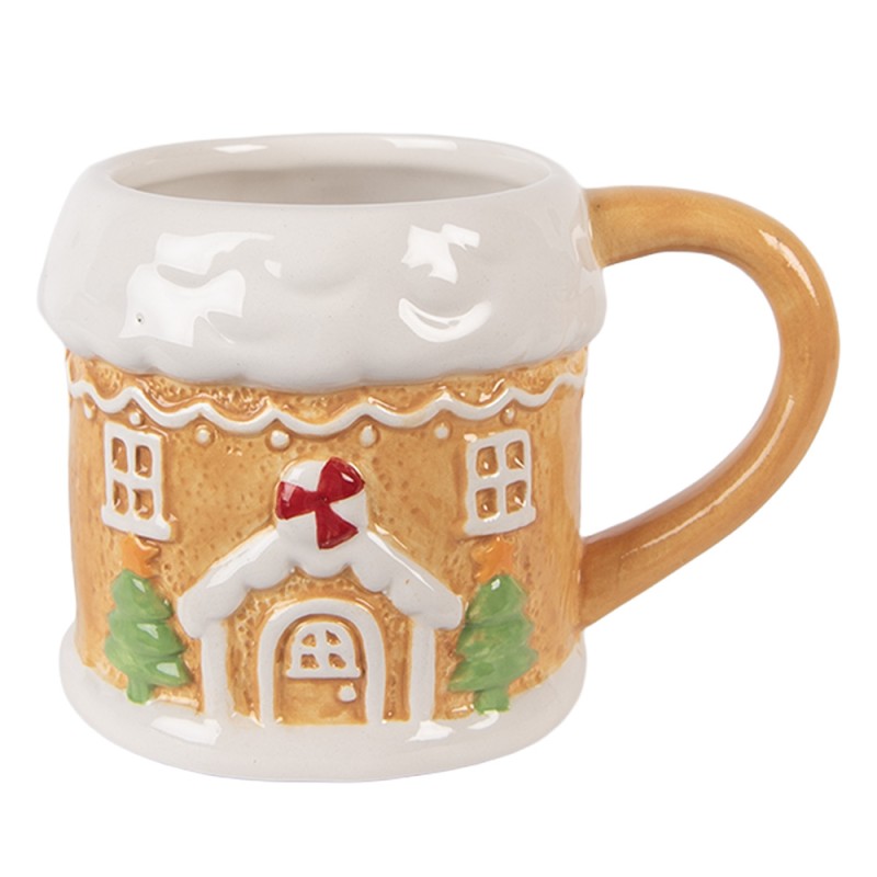 Clayre & Eef Tasse Lebkuchenhaus 300 ml Braun Keramik