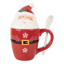 Clayre & Eef Mok Kerstman 300 ml Rood Keramiek