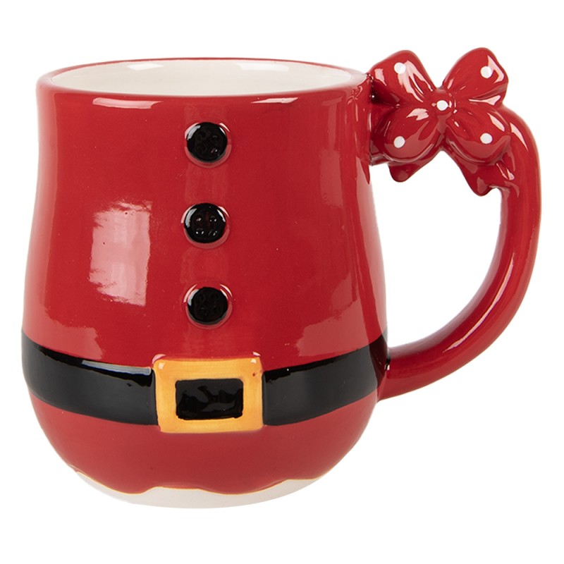 Clayre & Eef Tasse Weihnachtsmann 400 ml Rot Keramik