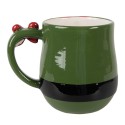 Clayre & Eef Tasse Weihnachtsmann 400 ml Grün Keramik