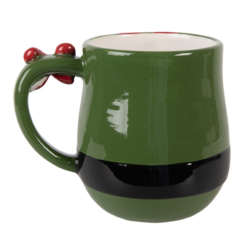 Clayre & Eef Tasse Weihnachtsmann 400 ml Grün Keramik