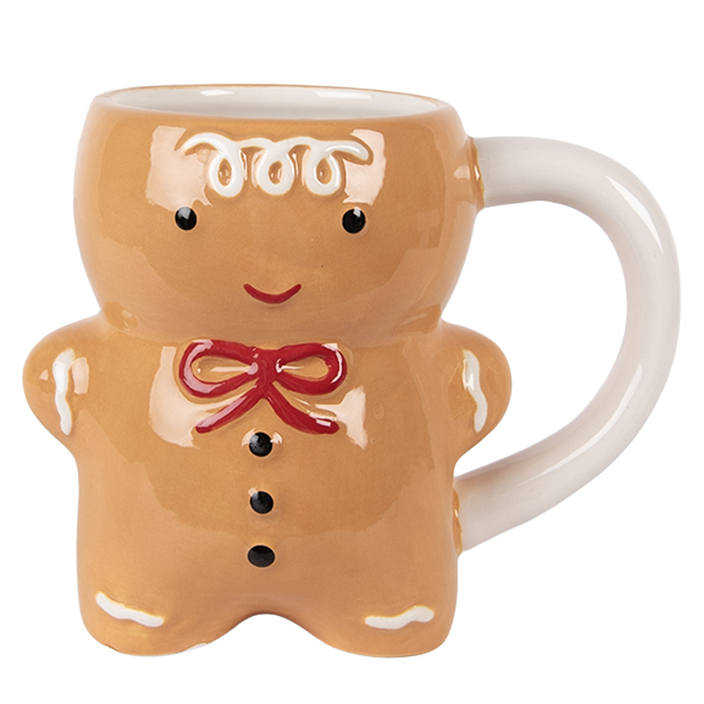 Tasse Pfefferkuchenmann 300 ml Braun Keramik