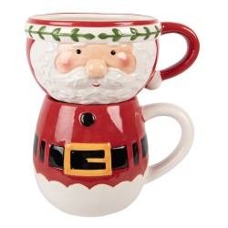 Clayre & Eef Mug Père Noël 400 ml / 500 ml Rouge Céramique