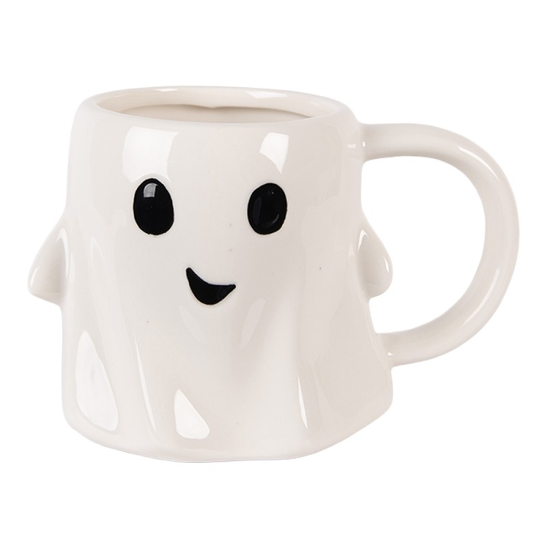 Clayre & Eef Mug Ghost 350 ml White Ceramic