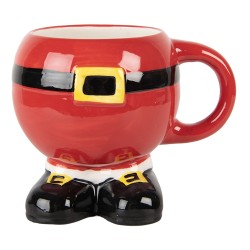 Clayre & Eef Tasse Weihnachtsmann 400 ml Rot Keramik