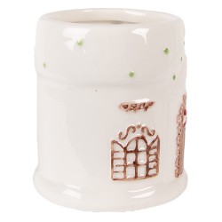 Clayre & Eef Tasse Lebkuchenhaus 400 ml Weiß Keramik