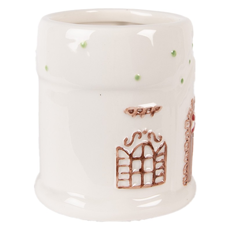 Clayre & Eef Tasse Lebkuchenhaus 400 ml Weiß Keramik
