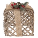 Clayre & Eef Kerstdecoratie met LED-verlichting Cadeau 25 / 20 / 15 cm Goudkleurig Metaal