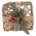 Clayre & Eef Kerstdecoratie met LED-verlichting Cadeau 25 / 20 / 15 cm Goudkleurig Metaal