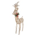 Clayre & Eef Decorazione natalizia con illuminazione a LED Cervo 58x15x99 cm Color oro Metallo