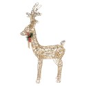 Clayre & Eef Decorazione natalizia con illuminazione a LED Cervo 58x15x99 cm Color oro Metallo