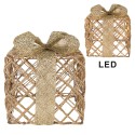Clayre & Eef Kerstdecoratie met LED-verlichting Cadeau 25 / 20 / 15 cm Goudkleurig Metaal