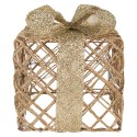 Clayre & Eef Kerstdecoratie met LED-verlichting Cadeau 25 / 20 / 15 cm Goudkleurig Metaal