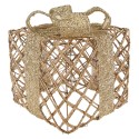 Clayre & Eef Kerstdecoratie met LED-verlichting Cadeau 25 / 20 / 15 cm Goudkleurig Metaal