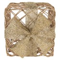 Clayre & Eef Kerstdecoratie met LED-verlichting Cadeau 25 / 20 / 15 cm Goudkleurig Metaal