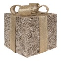 Clayre & Eef Kerstdecoratie met LED-verlichting Cadeau 25 / 20 / 15 cm Goudkleurig Kunststof
