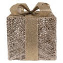 Clayre & Eef Kerstdecoratie met LED-verlichting Cadeau 25 / 20 / 15 cm Goudkleurig Kunststof