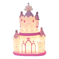 Clayre & Eef Luce Notturna per Bambini LED 23x16x35 cm Rosa Plastica