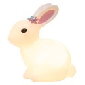 Clayre & Eef Luce Notturna per Bambini Coniglio LED 21x13x22 cm Bianco Plastica
