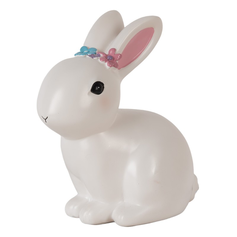 Clayre & Eef Luce Notturna per Bambini Coniglio LED 21x13x22 cm Bianco Plastica