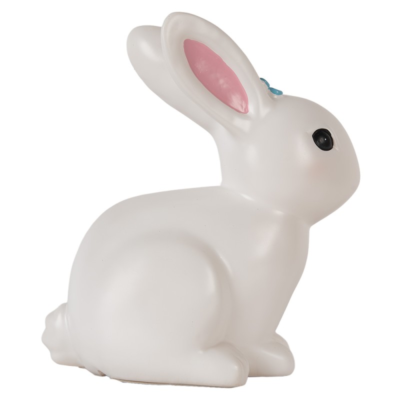 Clayre & Eef Luce Notturna per Bambini Coniglio LED 21x13x22 cm Bianco Plastica