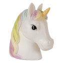 Clayre & Eef Luce Notturna per Bambini Unicorno LED 22x14x24 cm Bianco Plastica