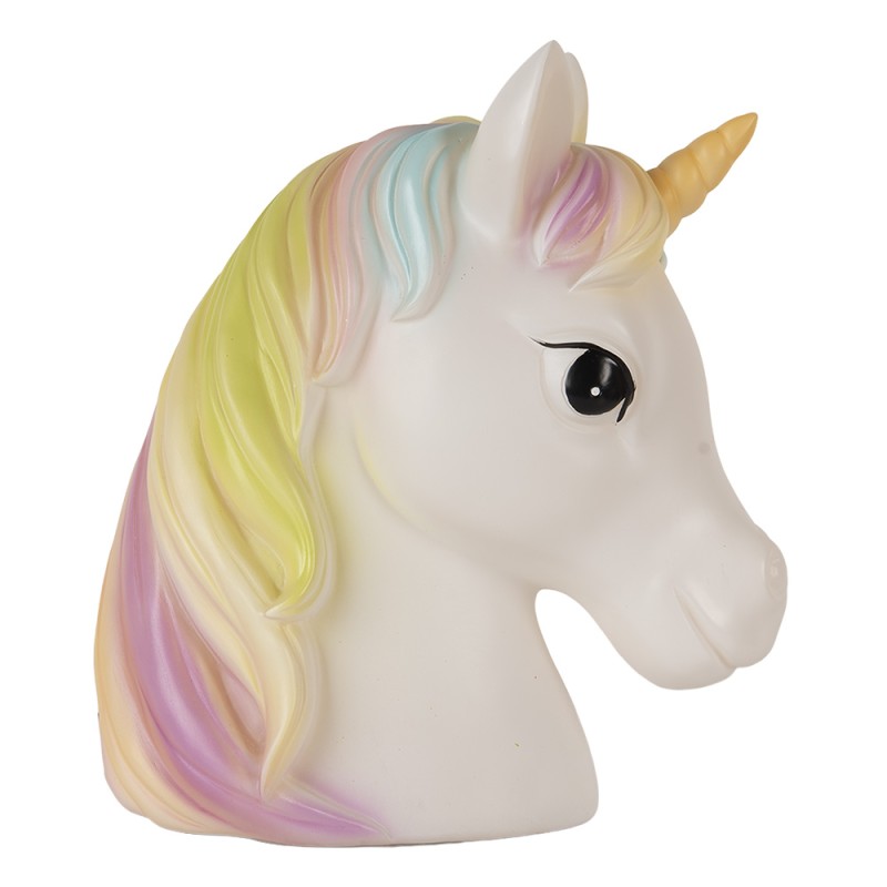 Clayre & Eef Luce Notturna per Bambini Unicorno LED 22x14x24 cm Bianco Plastica