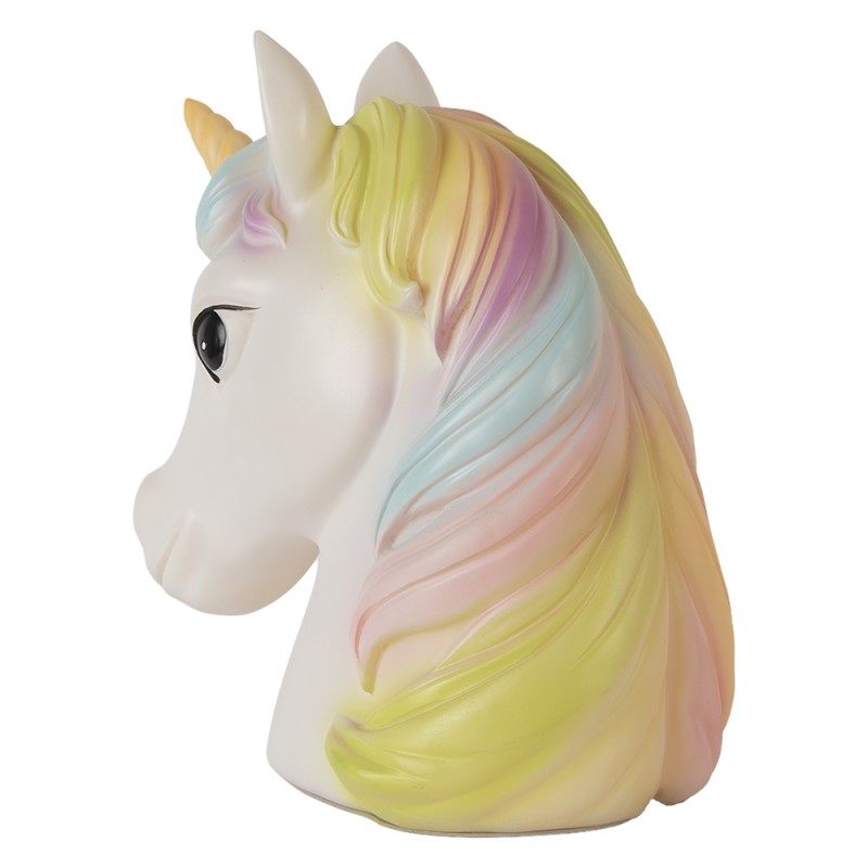 Clayre & Eef Luce Notturna per Bambini Unicorno LED 22x14x24 cm Bianco Plastica