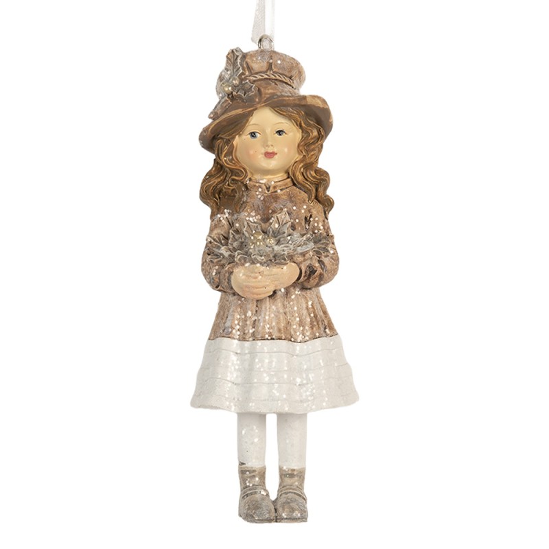 Clayre & Eef Ornamento Natalizio Bambino 12 cm Beige Plastica