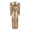 Clayre & Eef Kerstdecoratie Beeld Engel 17x10x46 cm Bruin Metaal