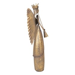 Clayre & Eef Kerstdecoratie Beeld Engel 20x16x52 cm Bruin Metaal