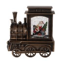 Clayre & Eef Decorazione natalizia con illuminazione a LED e musica Treno 20x9x21 cm Marrone Plastica