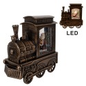 Clayre & Eef Decorazione natalizia con illuminazione a LED e musica Treno 20x9x21 cm Marrone Plastica