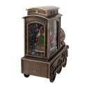 Clayre & Eef Decorazione natalizia con illuminazione a LED e musica Treno 20x9x21 cm Marrone Plastica