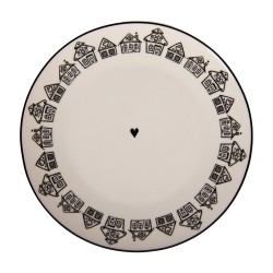 Clayre & Eef Piatto per la colazione Ø 20x2 cm Beige Porcellana Casa di pan di zenzero
