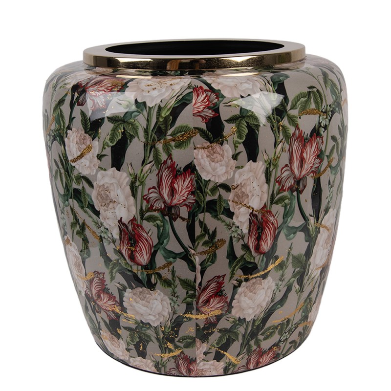Clayre & Eef Vase Ø 25x25 cm Grey Metal