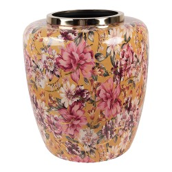 Clayre & Eef Vase Ø 33x36 cm Jaune Métal
