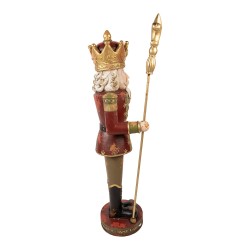 Clayre & Eef Kerstdecoratie Beeld Notenkraker 35x30x135 cm Rood Keramiek
