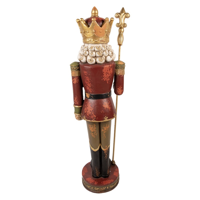 Clayre & Eef Kerstdecoratie Beeld Notenkraker 35x30x135 cm Rood Keramiek