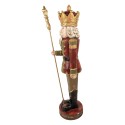Clayre & Eef Kerstdecoratie Beeld Notenkraker 35x30x135 cm Rood Keramiek