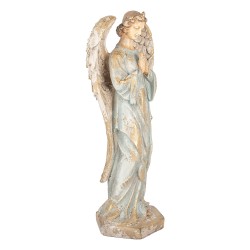 Clayre & Eef Decoratie Beeld Engel 28x20x70 cm Beige Keramiek