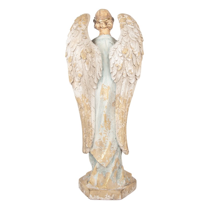 Clayre & Eef Decoratie Beeld Engel 28x20x70 cm Beige Keramiek