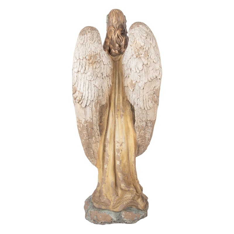 Clayre & Eef Decoratie Beeld Engel 28x22x71 cm Beige Keramiek