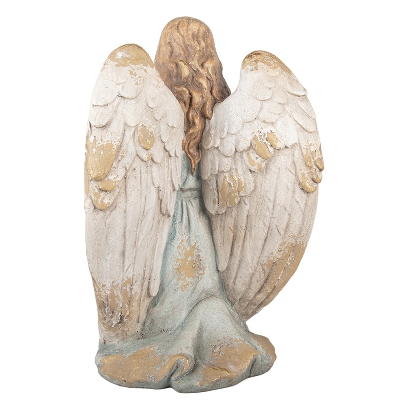 Clayre & Eef Decoratie Beeld Engel 34x36x55 cm Beige Keramiek