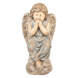 Clayre & Eef Decoratie Beeld Engel 32x23x56 cm Beige Keramiek