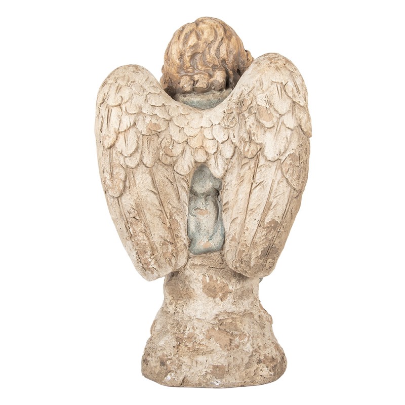 Clayre & Eef Decoratie Beeld Engel 32x23x56 cm Beige Keramiek
