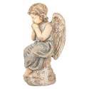Clayre & Eef Decoratie Beeld Engel 32x23x56 cm Beige Keramiek