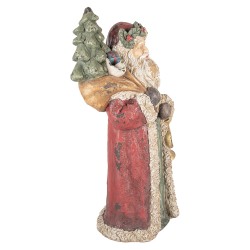 Clayre & Eef Kerstdecoratie Beeld Kerstman 35x28x83 cm Rood Keramiek